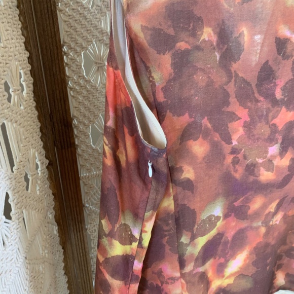 Coldwater Creek Sleeveless Watercolor Floral Front Tie Chiffon Blouse Size 1X - Picture 3 of 7